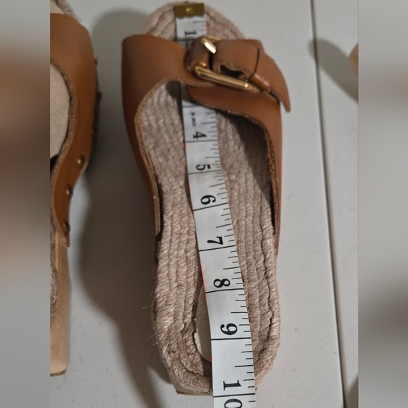 See by Chloe Joline Buckle Espadrille Brown Leather Studded Clog Sandals Size 38 - Picture 9 of 16